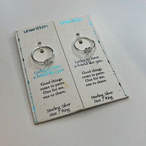 Unwritten Sterling Silver Rings, Elephant & Clover, Size 7, NWT!